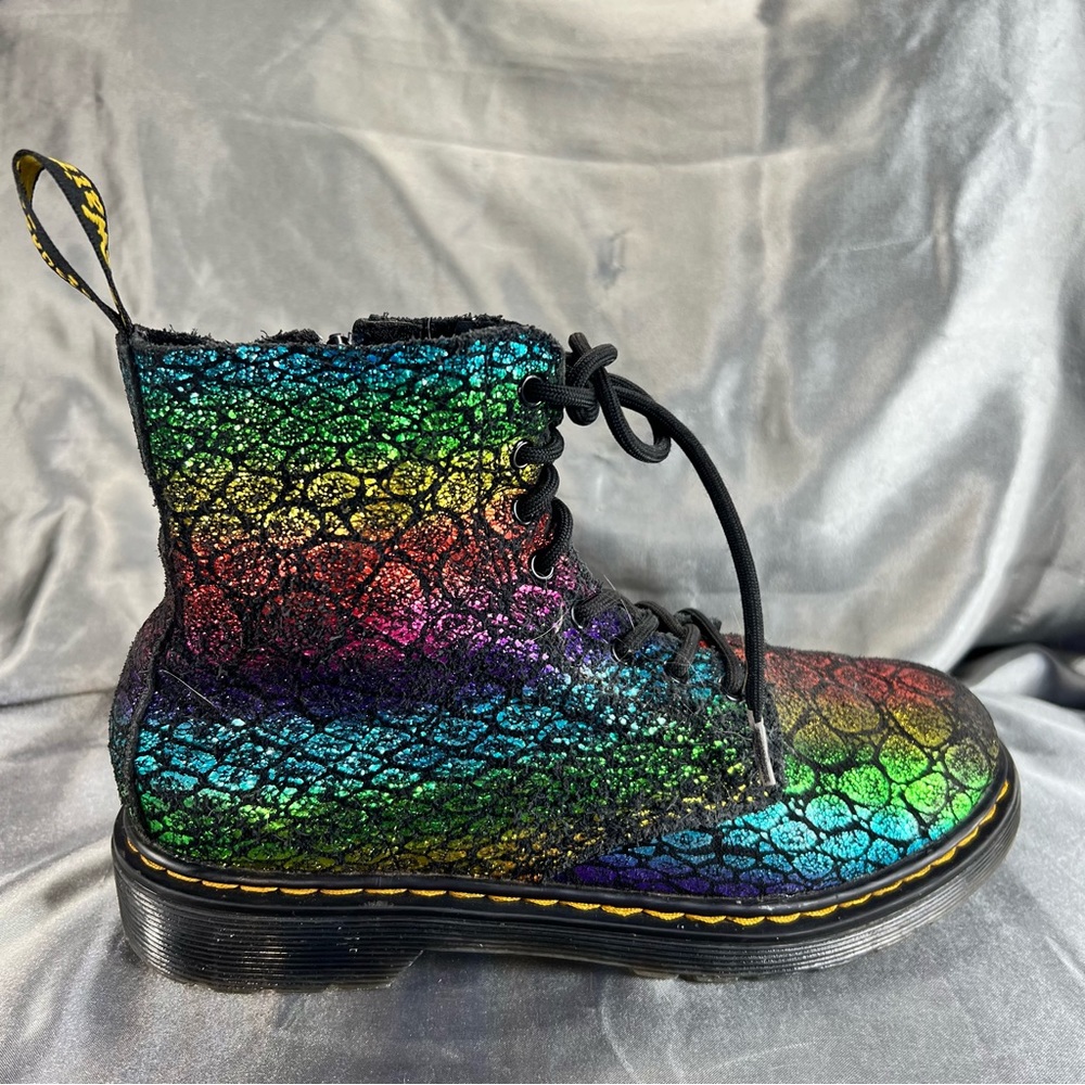 Dr. Martens 1460 Pascal Rainbow Croc Print Boots Womens 5 US / 38 EU Casual Goth